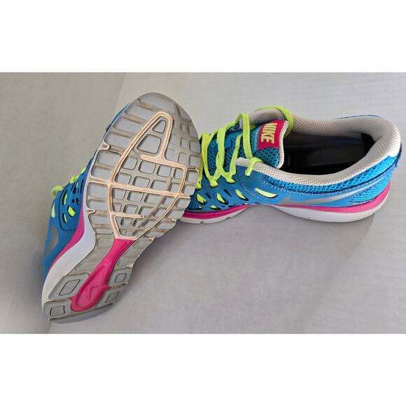 Nike Dual Fusion Run 2 Vivid Blue/Metallic Silver-Volt 599793-401 4Y - Picture 6 of 7